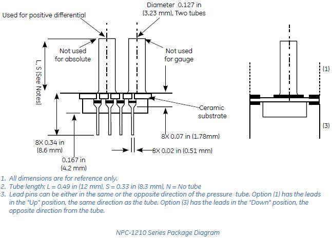 [BELLA] GE NOVA pressure sensor NPC-1210-100G-3N (700KpaG) original ...